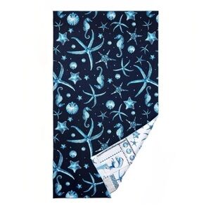 NWT Agua Bendita x Target Reversible Seahorse Beach Towel Wrap Navy Blue